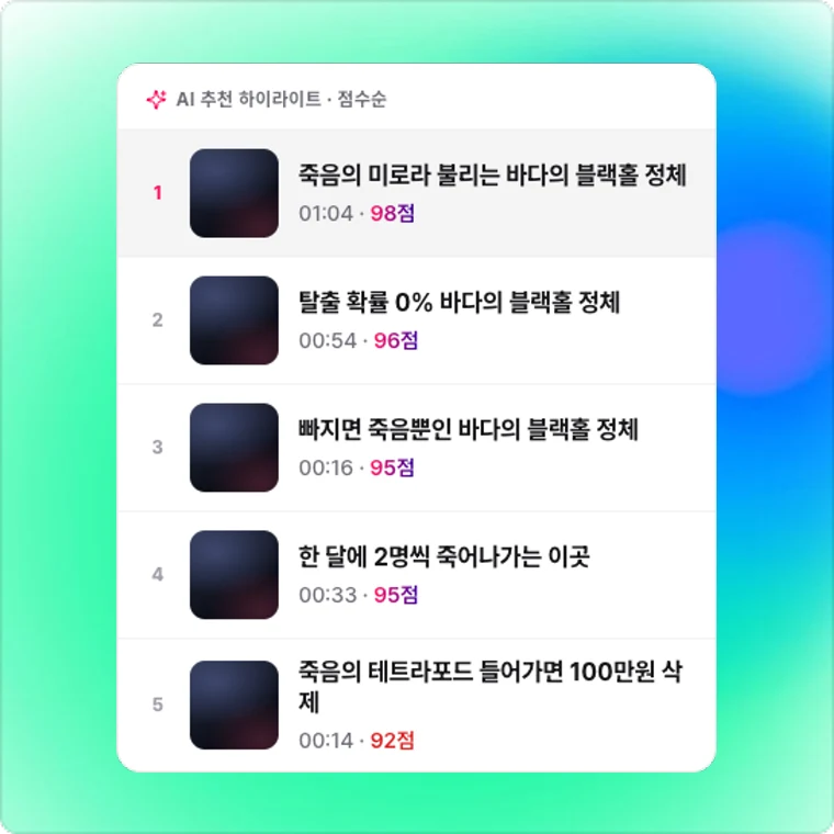 이탈을 막는 하이라이트